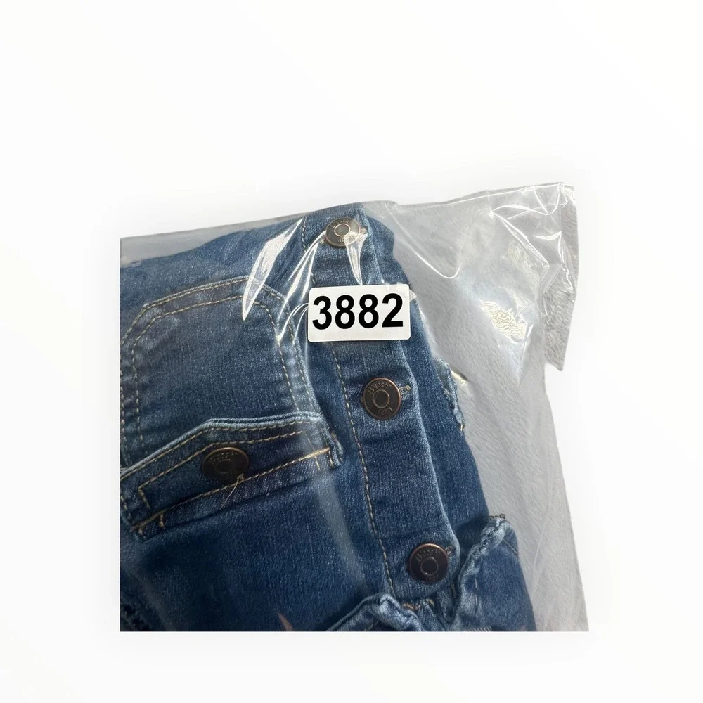 OshKosh Jumpsuit Unisex 24M Blue Denim B'gosh Script Logo Long‎ Sleeve Coverall